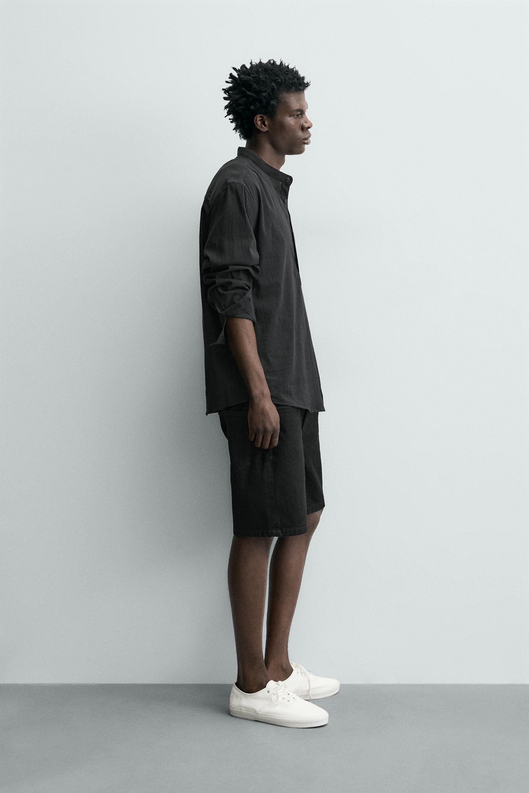 WRINKLE EFFECT POLO SHIRT